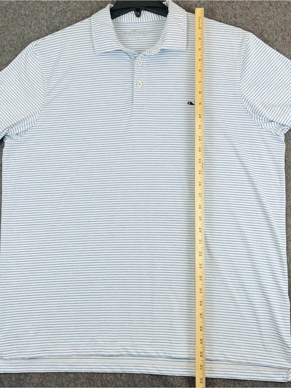 Vineyard Vines On-The-Go Sankaty Polo Shirt Men XL Blue Striped Performance - Picture 13 of 14